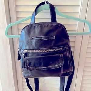 Fossil purse backpack bag black leather
